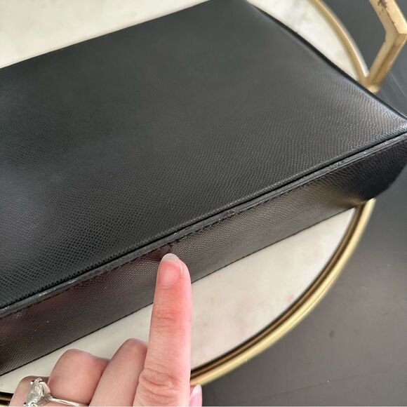 Ted Baker Black Mini Grain Minimalist Crossbody Bag with Gold Chain Hardware - Picture 13 of 16